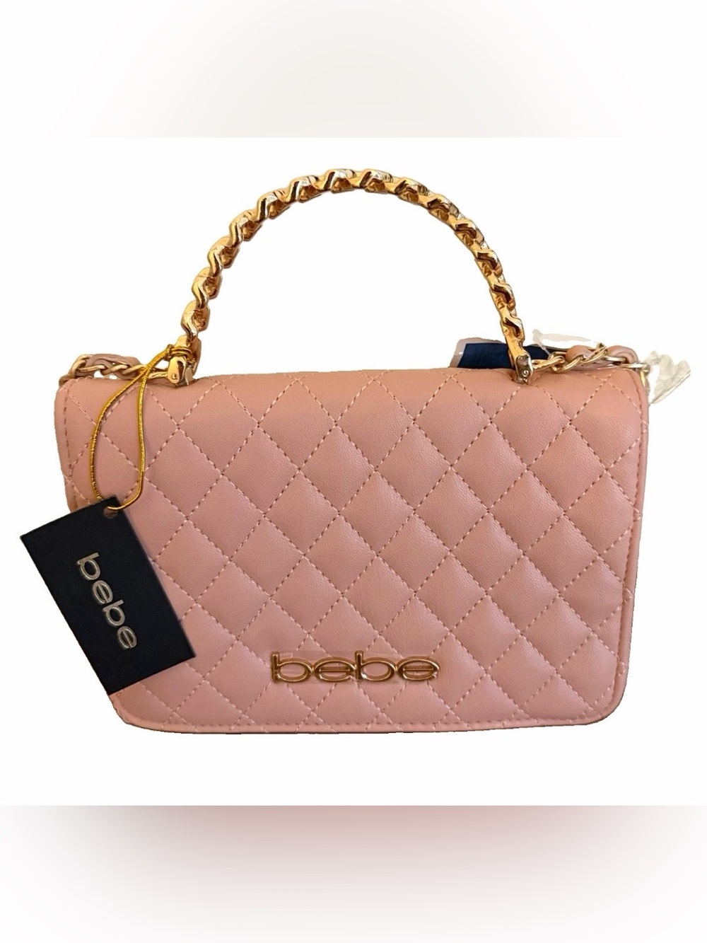bebe Quilted Blush Pink Chain-Handle Shoulder Bag NWT